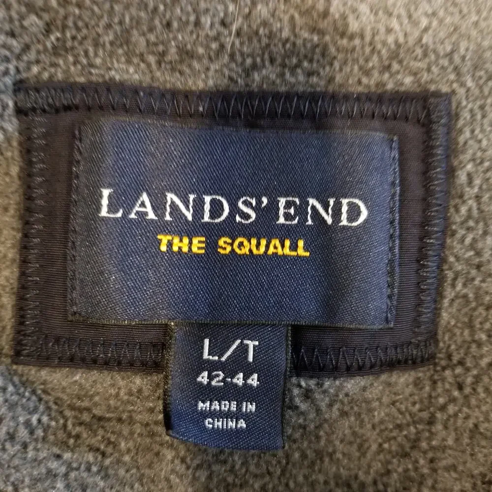 Lands' End Men's The Squall Navy Blue Zip Front Jacket Size L /  T Large Tall